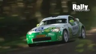 Nissan 350Z full throttle through forest - Patrick Snijers in East Belgian Rally 2010