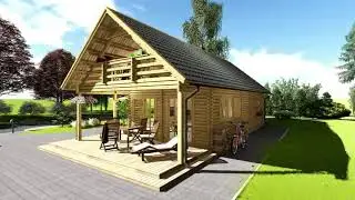 🏠  Dřevěný dům AURA 72m² (5x10) 44+44mm | Pineca.cz
