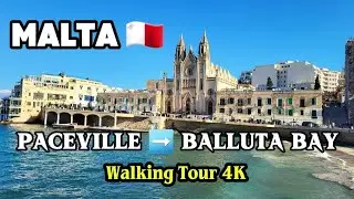 St.Julianʼs Malta Walking Tour 4K 🇲🇹 Paceville to Balluta Bay | Sunny Day 🌞(December 13, 2025)
