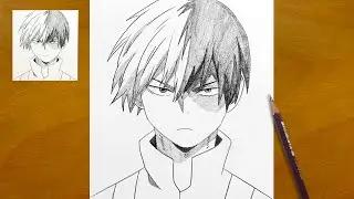 How to draw Shoto Todoroki step by step || Todoroki anime sketch || Easy anime drawing