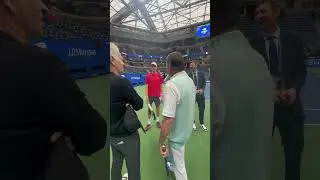 Jimmy Connors & John McEnroe meet Jannik Sinner on Ashe before the 2025 #USOpen final
