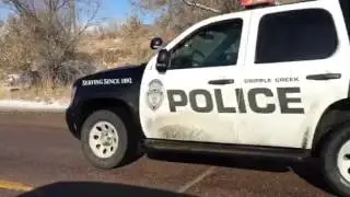 Police escort of Officer Garrett Swasey's body