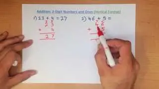 Сложение двузначных чисел и единиц (вертикальный формат)
