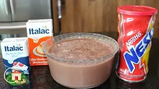 MOUSSE DE CHOCOLATE DE NESCAU SEM OVOS!! BEM FURADINHO