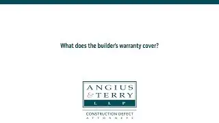 What does the builder&rsquo;s warranty cover?