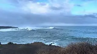 A Big Swell at Noyo Harbour.  Fort Bragg Ca.  Mendo Coast