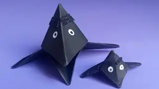 DIY How to Make Origami Paper Crow Puppet / Origami Anistress Paper Toy #antistresstoy #crow #asmr