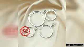 19-30MM Round Prong Solid 925 Sterling Silver Cabochon Coins Holder Pendant Bezel Settings DIY Suppl