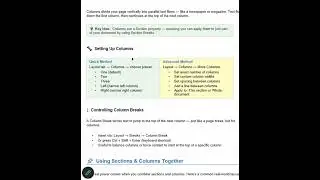 COLUMNS AND BREAKS IN GOOGLE DOCS