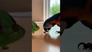 Macaw vs  Chameleon The Showdown Over a Color Clash #wildlife #nature #animals