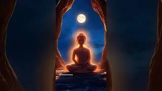 3D Cartoon Lord Buddha Meditating in Cave | Peaceful Moon & Starry Night Animation