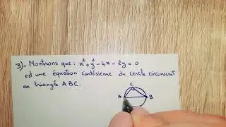 Produit scalaire, cercle circonscrit au triangle, exercice 25 page 137 ALMOUFID, 1Bac sciences