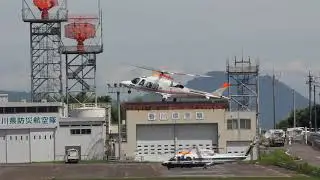 JA03AP [Asahi Newspaper] Agusta A109SP L/D East-Helipad RJOT