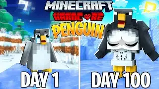 I Survived 100 Days as a PENGUIN in Hardcore Minecraft!