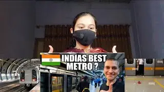 Pakistani Reaction Girl|$0.50 New Delhi Metro To India's Cyber City 🇮🇳(Gurgaon)