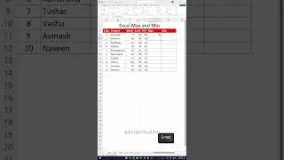 Excel Max and Min Formula 🔥  Find Highest & Lowest Values Fast! #shorts