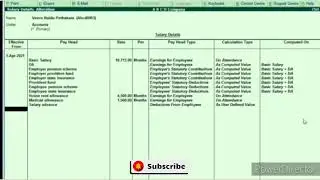 Tally ERP 9 - how to define every employee salary pay heads in payroll management ( తెలుగు)