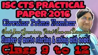 ISC 2016 PRACTICAL PAPER | P K SIR | Circular Prime No | Diagonals | Starting & Ending With Vowels