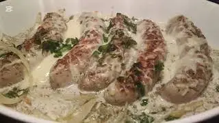Pomysł na obiad 🍲 obłędna kiełbasa w sosie śmietanowo chrzanowym 🍲