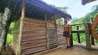 START to FINISH - Building a Wooden Kitchen Alone - Life in the Forest - Off Grid Living