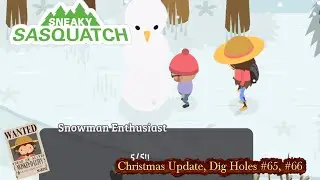Sneaky Sasquatch News - Christmas Update | Dig holes #65, 66 | Snowball fight | build Snowman