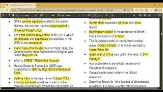 General Knowledge One Liner Series Lecture # 20 for CSS/PMS/MPT/NAB/FIA/ISIS/PPSC/FPSC & other exams