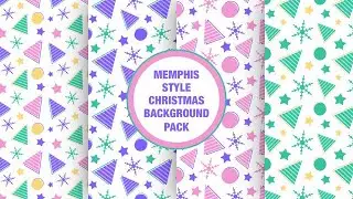 Memphis Style Christmas Background Pack Stock Motion Graphics