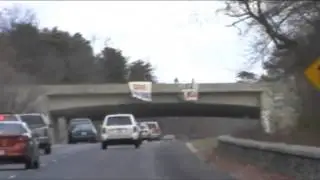 Fort Meade banner drop: Save America - Close the NSA