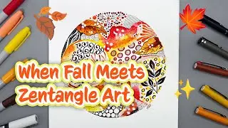 Autumn Watercolor Zentangle &ndash; Relaxing Fall Colors in a Circle Art 🍁