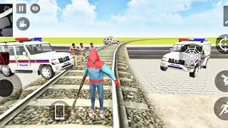 Police Chase Spider Man on Moving Train - Open World Theft Auto Simulator - Android Gameplay
