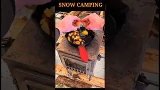 Hot tent snow camp #wintercamping #snowcamping #campingintherain #camping #survival #solocamping