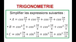 Trigonométrie :  Simplifier des expressions avec cos et sin