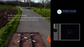 Quadcopter landing on a moving trailer