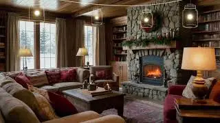 Soft Winter Piano Music 🎹 Fireplace Ambience & Falling Snow ❄️ Relax, Study, and Unwind,