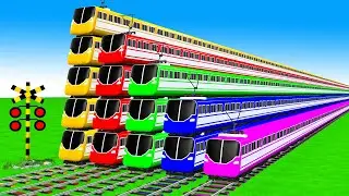 【踏切アニメ】あぶない電車【カンカン】 電車 Train Climbing Pynamid 2025| Fumikiri 3D Train Railroad Crossing Animation