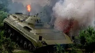 Advertisement for Event with Tank and Explosion [Standard Definition Branding Removed Version]
