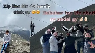 Zip line main 2 bandy atak gy 🤯 babusar py hiking kie ✌🏻✌🏻