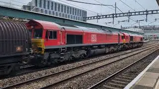 DB Cargo UK Class 66's no's: 66653 + 66088 @ Newport (6B06) 14/01/2026. 