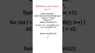Reverse of String in java।। Reverse of String।।How to Reverse of a String in Java।#java #javaprogram