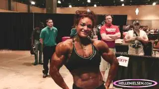 Helle Nielsen - posing at the Europa Battle of Champions expo