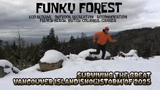 Surviving the Great Snowstorm at Funky Forest on Vancouver Island in Shirley, BC, Canada