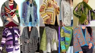 Woolen half Sweater, jacket & Cardigan design for ladies crochet