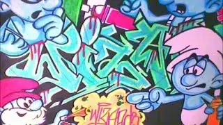 Drawing graffiti name (WIZARD) - smurfs - speed Drawing