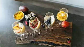 Vegan Panna Cotta Extravaganza: A Journey through Matcha, Earl Grey, Thyme, and Mango