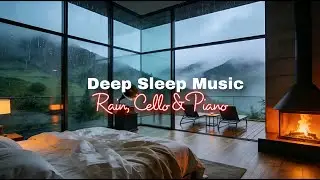 Relaxing Rain & Fireplace Warmth | Cello and Piano Music for Sleep, Stress Relief, and Calm Nights