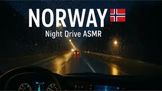 Norway &bull; Night Drive ASMR &bull; Cabin View &bull; 4K POV &bull; Engine Sound Only | No Music