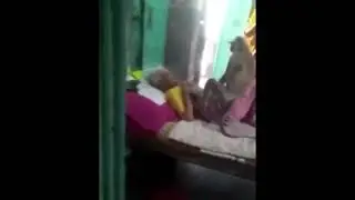 an old woman who used to feed a monkey was came to visit