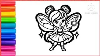 Cute Fairy princess drawing for kids, painting & coloring For kids, Toddlers | Let's draw together