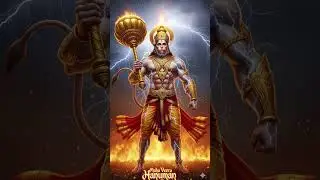 Dynamic Lord Hanuman in Flight Powerful Bajrangbali Digital ArtFeel divine strength with dynamic