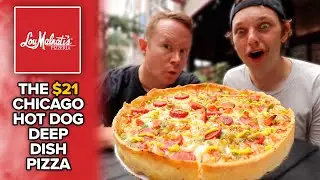 Eating Lou Malnati's Chicago Style Hot Dog Deep Dish Pizza with Portillo's 🍕🌭